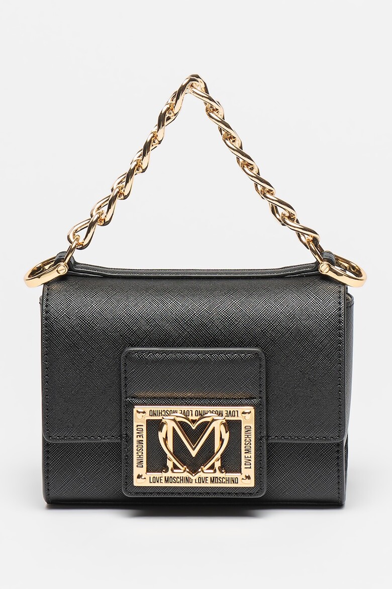 

Сумка из экокожи с металлическим логотипом Love Moschino, черный