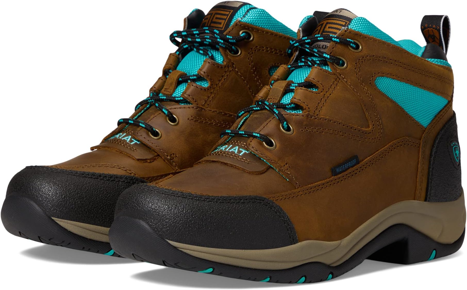 Походная обувь водонепроницаемая Terrain Waterproof Boot Ariat, цвет Weathered Brown/Turquoise коврик homium home 2шт turquoise grey brown set2mat05