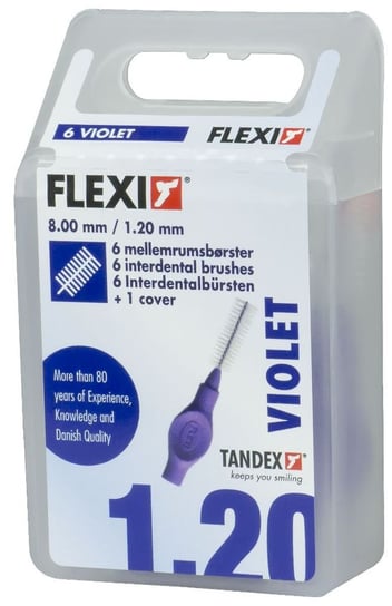 Средства для чистки межзубных промежутков 1,20 х 8,00 мм Средний Фиолетовый, 6 шт. Tandex, Flexi