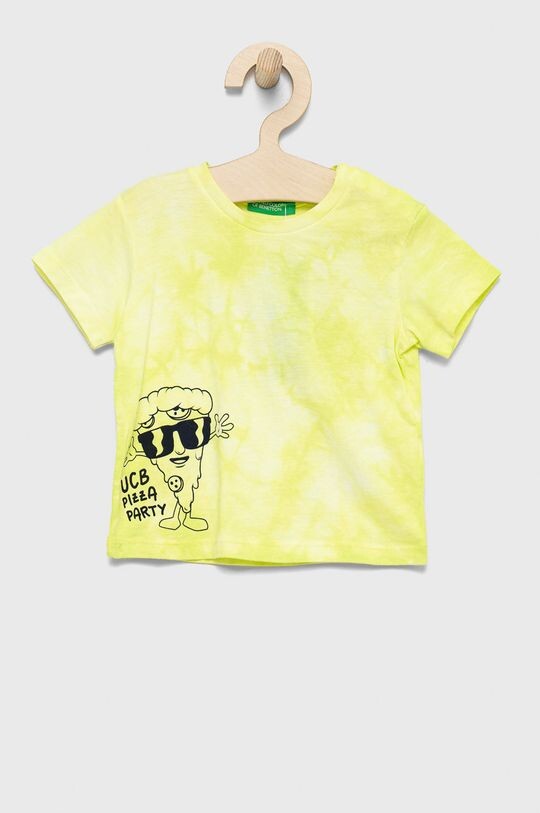 

Хлопковая футболка для детей United Colors of Benetton, желтый