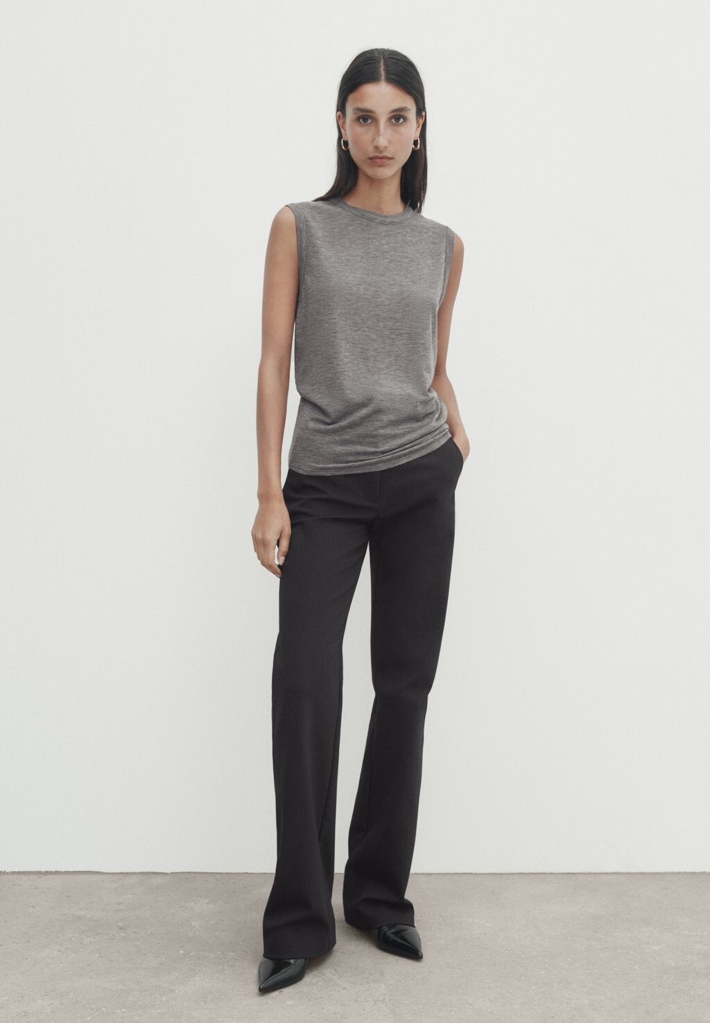 

Топ Massimo Dutti БЕЗ РУКАВОВ В СМЕШКЕ, цвет light grey