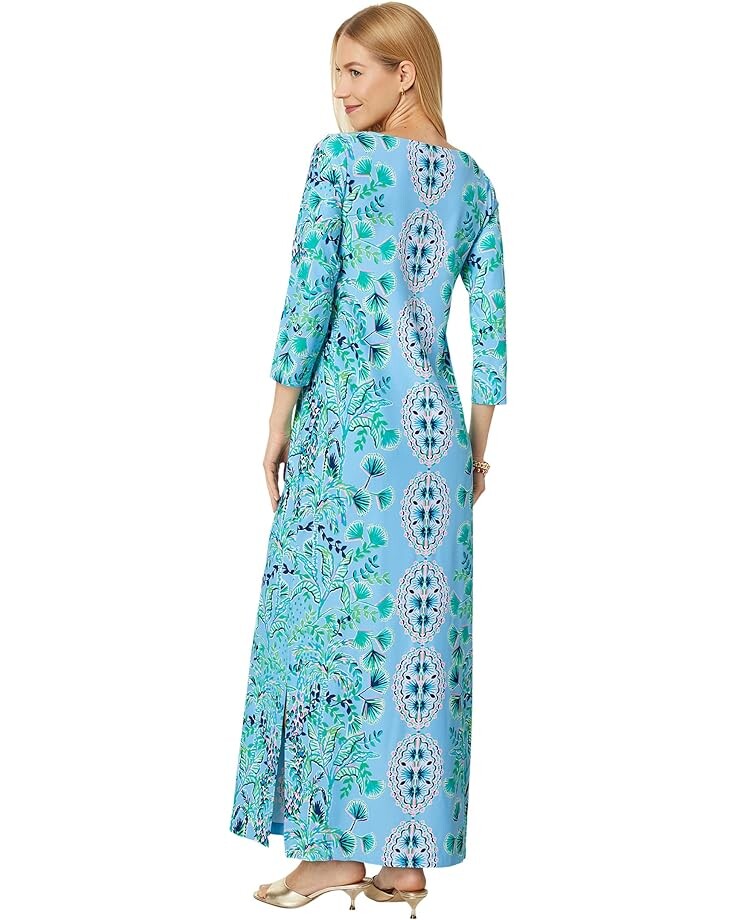 

Платье Lilly Pulitzer UPF 50 Chillylilly Seralina Maxi Dress, цвет Frenchie Blue Mosaic Shells Engineered Chillylilly