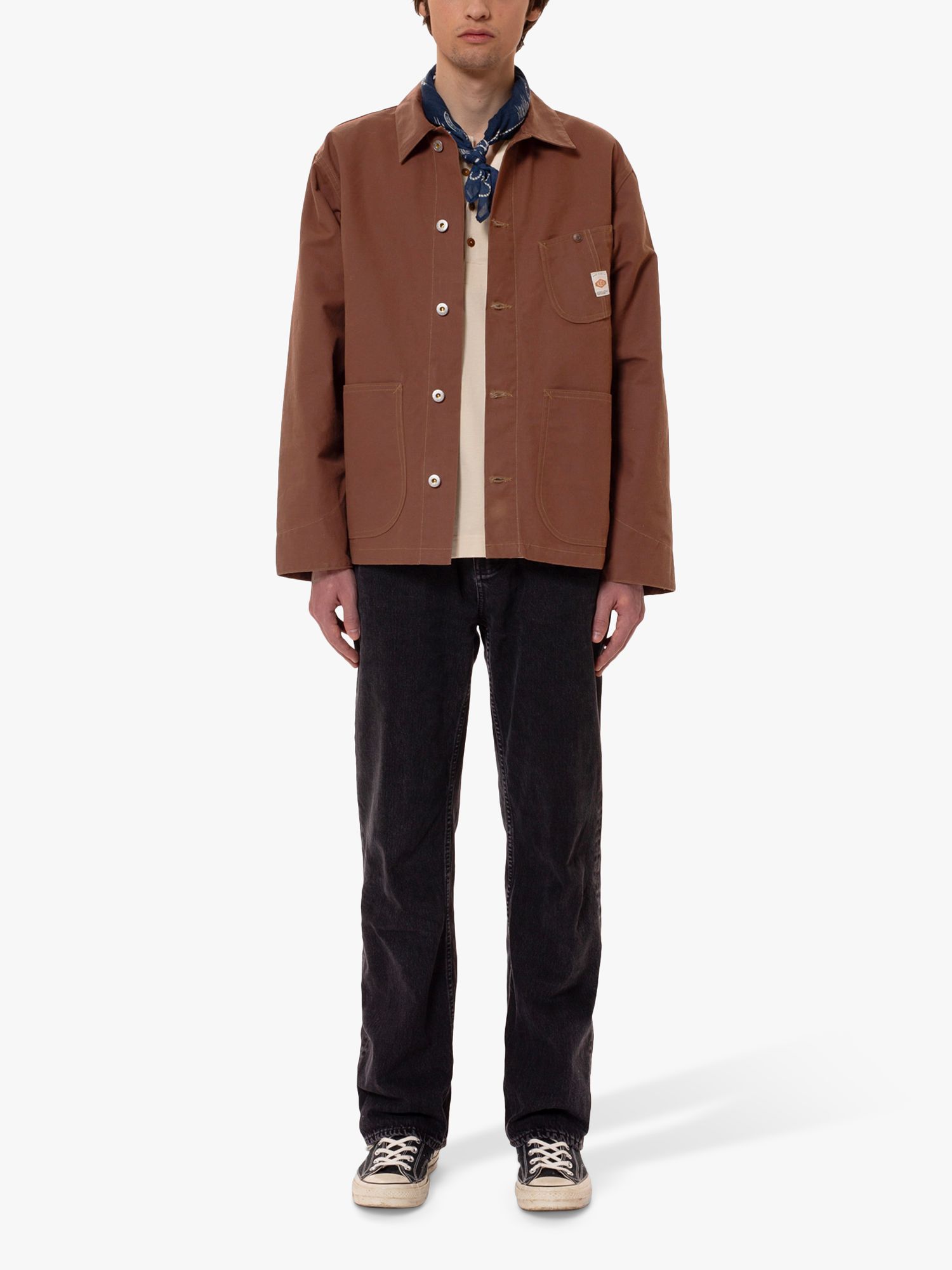 Куртка Howie Chore из вощеного хлопка из органического хлопка Nudie Jeans, коричневый