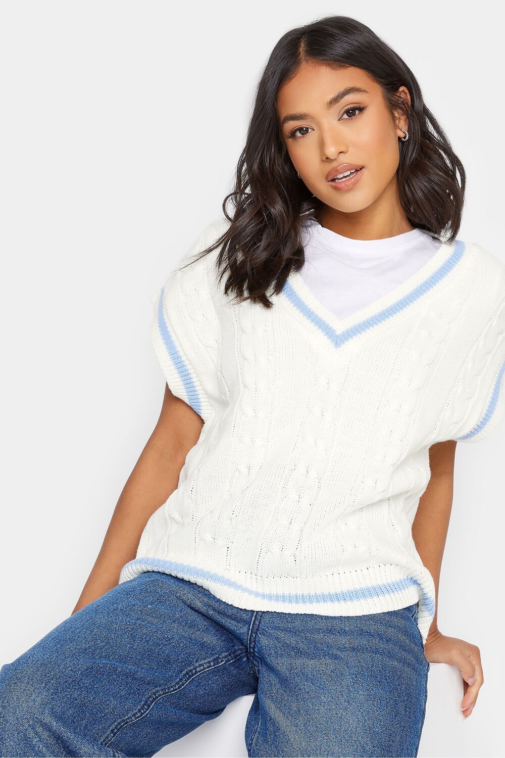 

Трикотажная майка в крикет PixieGirl Petite, белый