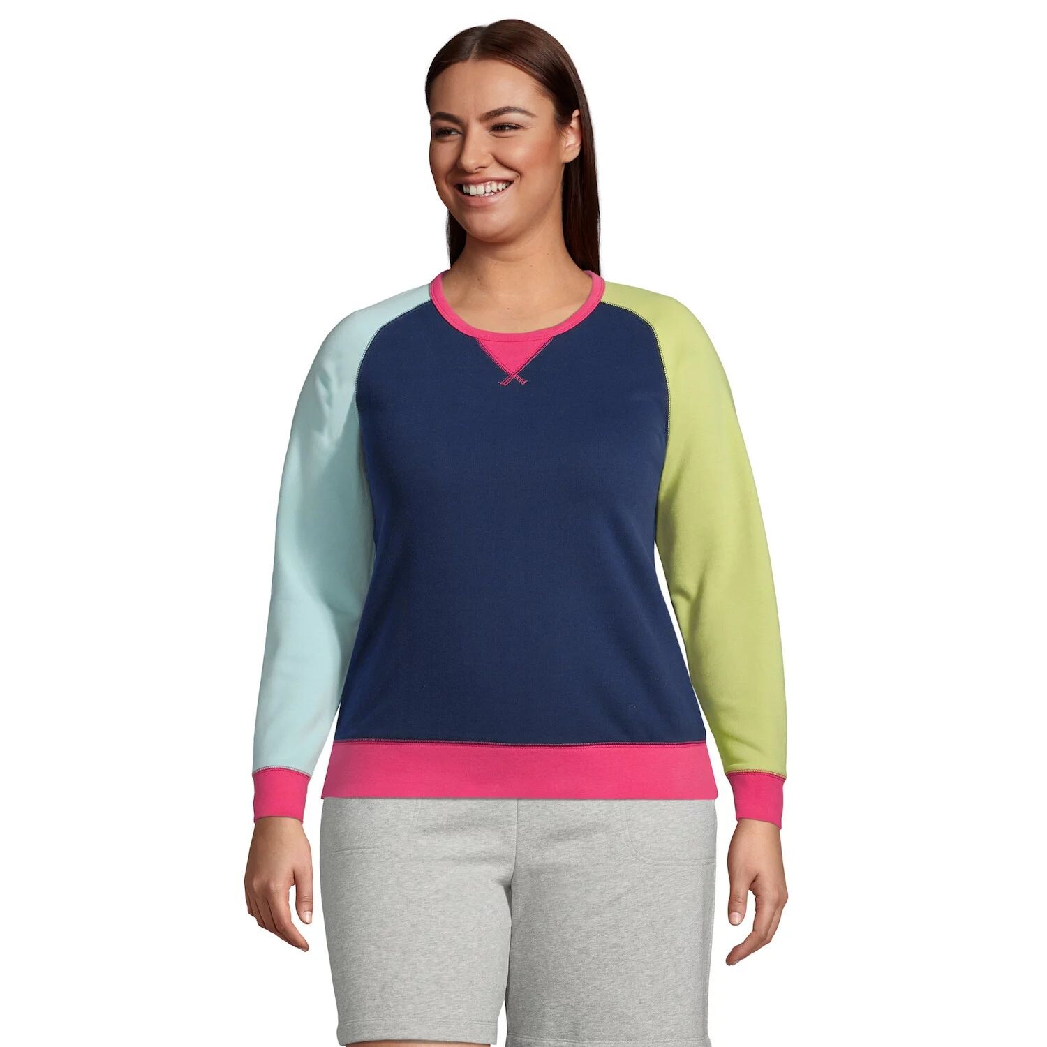 

Большие размеры Lands' End Serious Sweats Толстовка с регланами Lands' End