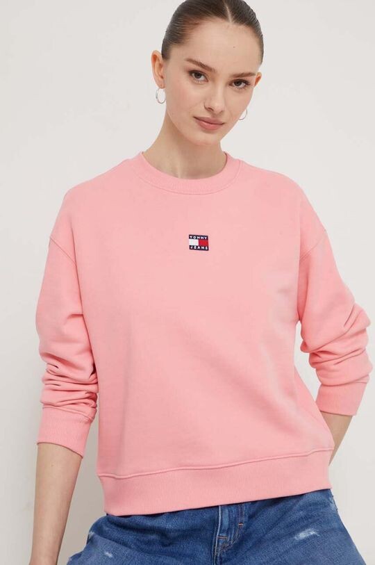 

Хлопковая толстовка Tommy Jeans, розовый