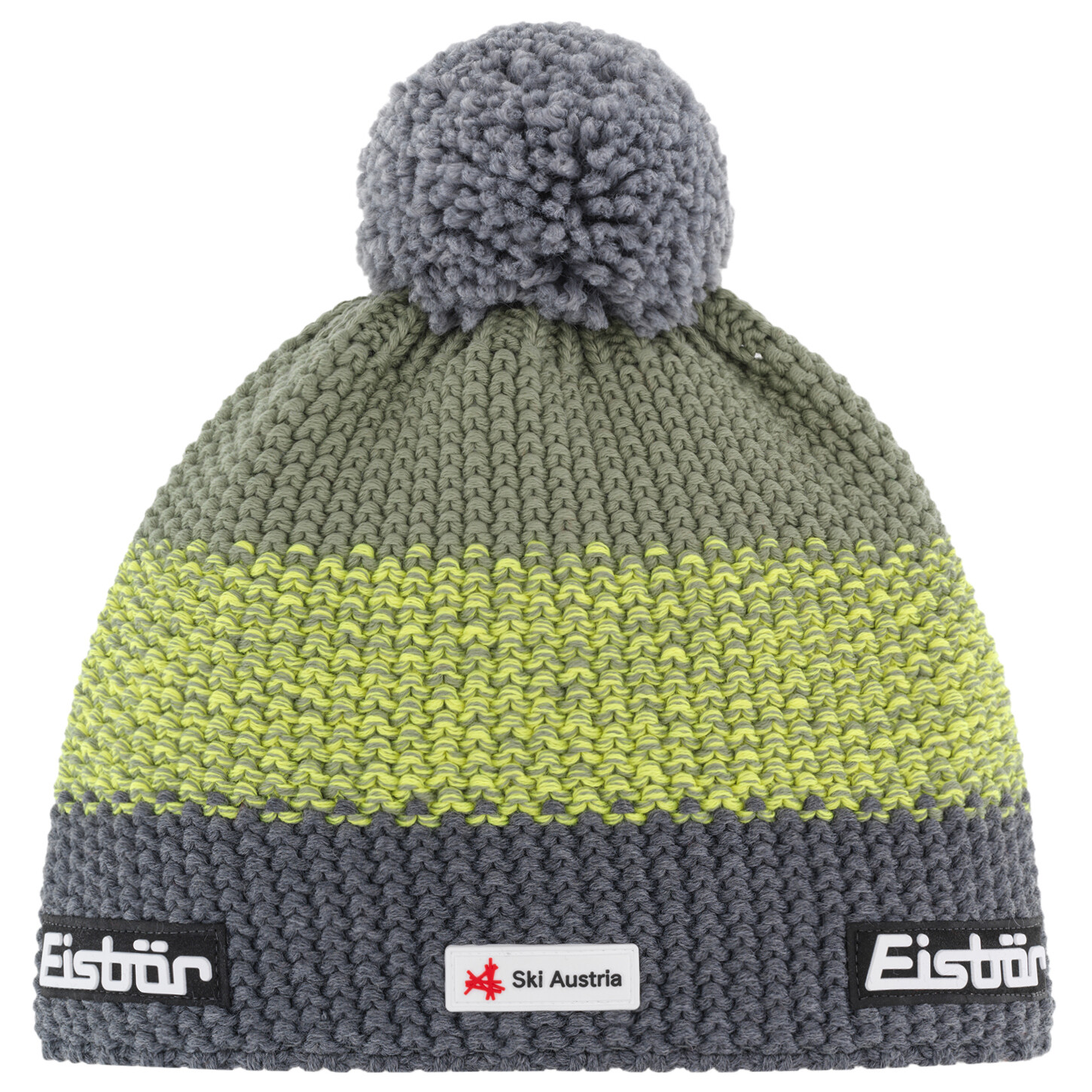 

Шапка Eisbär Star Pompon Ska, цвет Anthrazite/Light Yellow Melange/Misty