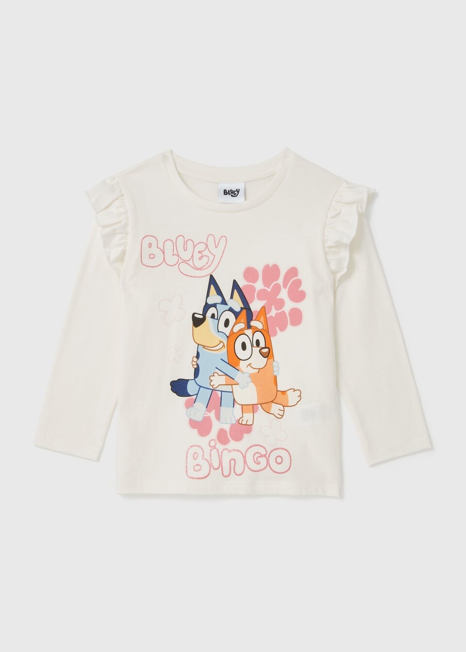 

Bluey Детская белая футболка с длинными рукавами (18 мес.–6 лет)