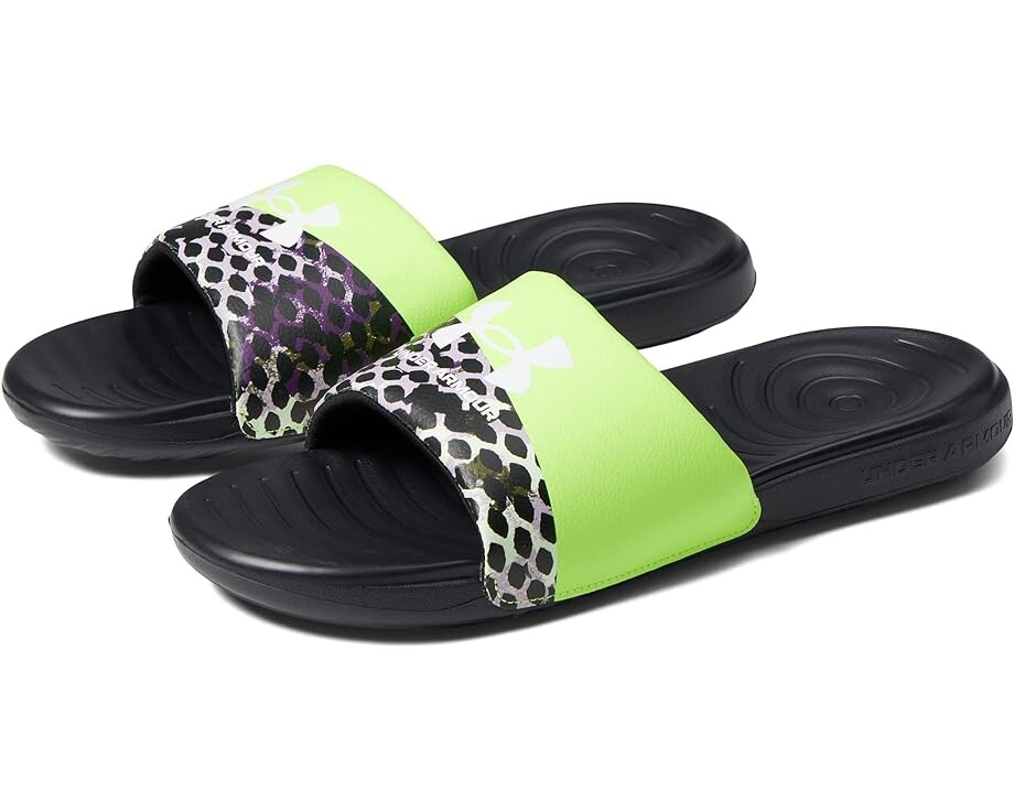 

Сандалии Under Armour Ansa Graphic, цвет Black/Quirky Lime/White