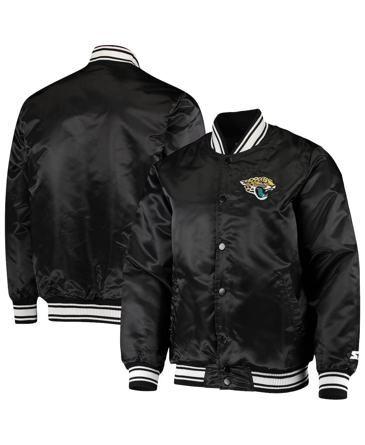 

Мужская черная атласная университетская куртка с длинными кнопками Jacksonville Jaguars Locker Room Starter