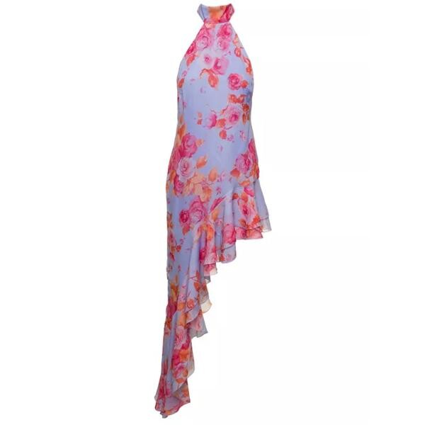 

Платье asymmetric halerneck dress with floral print in mu Andamane, мультиколор