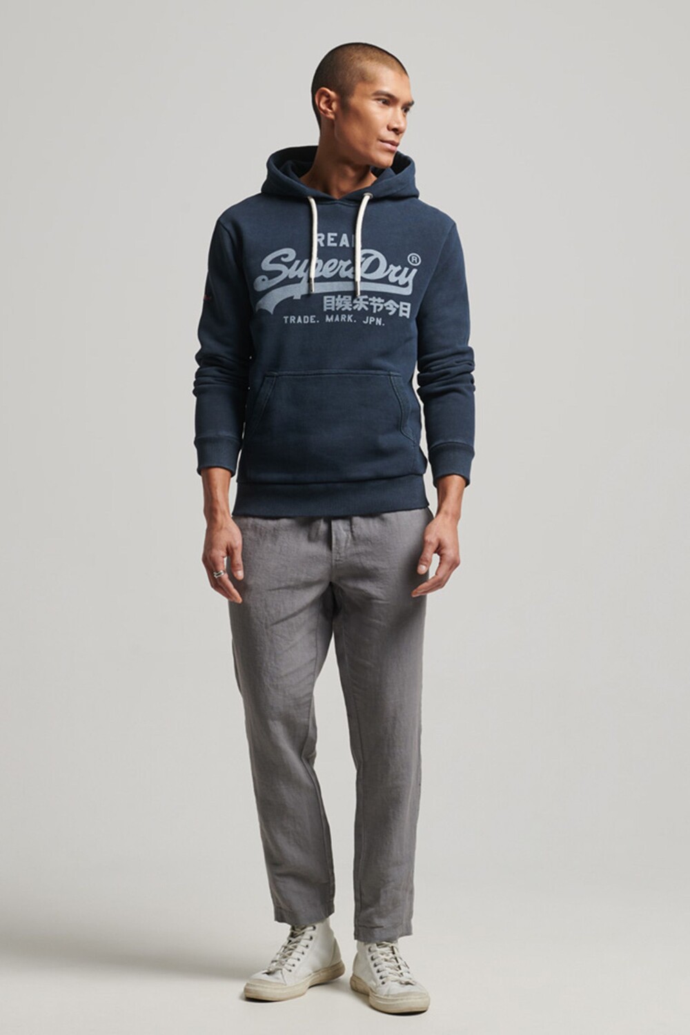 

Худи с винтажным логотипом Superdry, синий