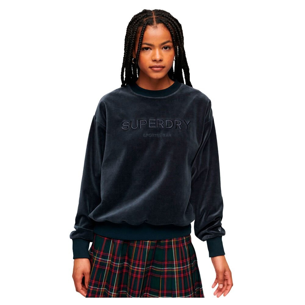 

Толстовка Superdry Velour Graphic Boxy, черный