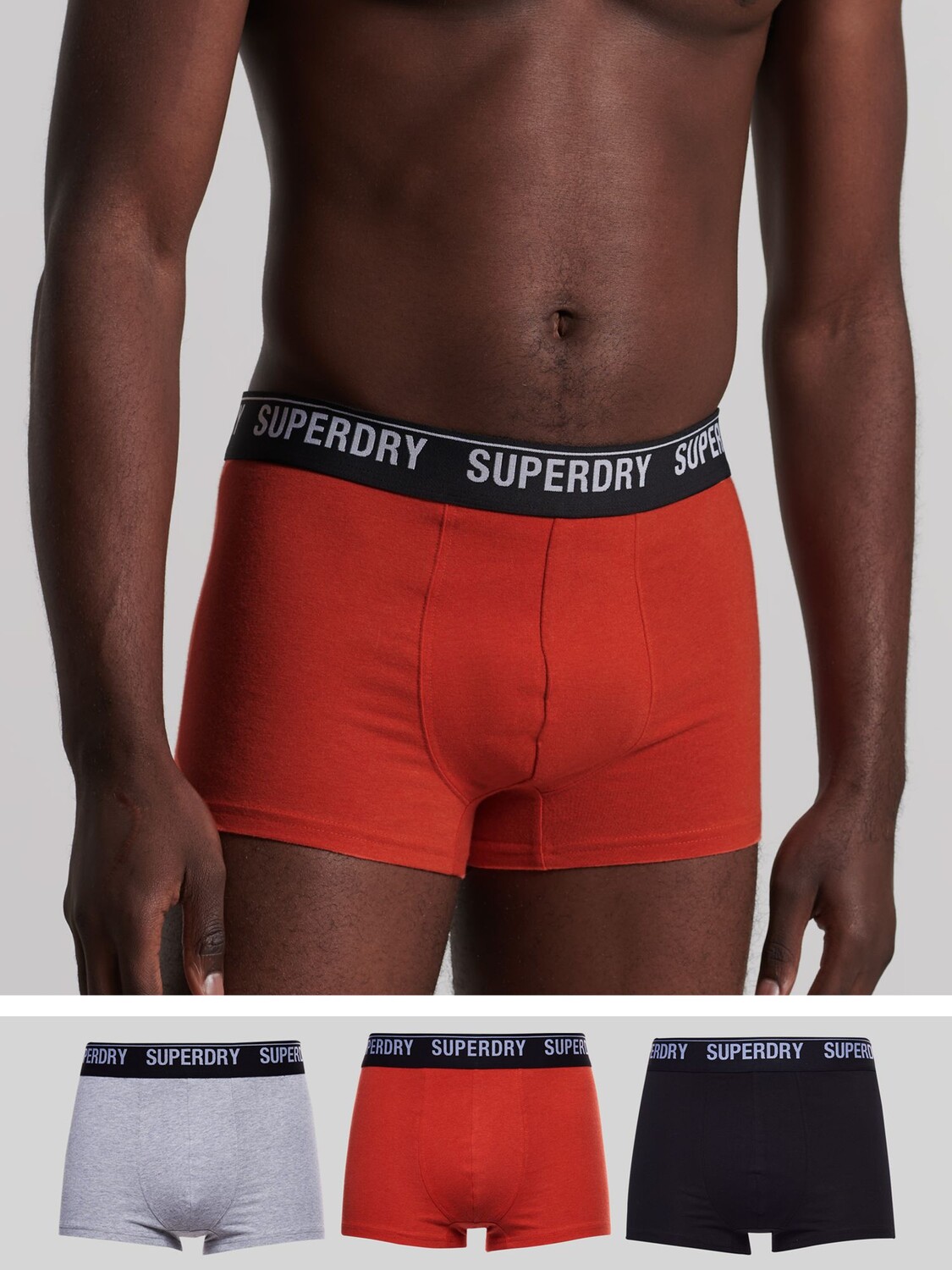 

Трусы из смеси органического хлопка Superdry, черный/оранжевый/серый