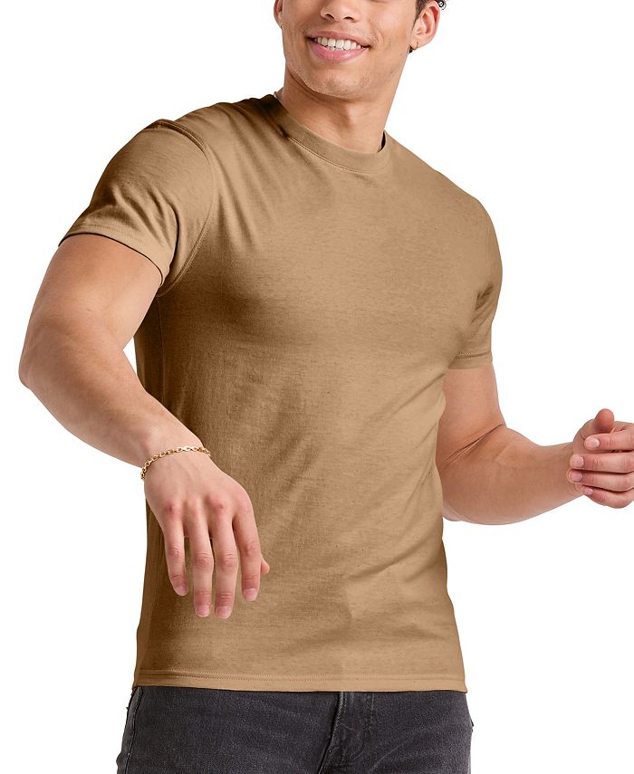 Мужская хлопковая футболка Originals с коротким рукавом Hanes, цвет Acorn Brown мужская хлопковая футболка originals с коротким рукавом hanes цвет deep forte blue