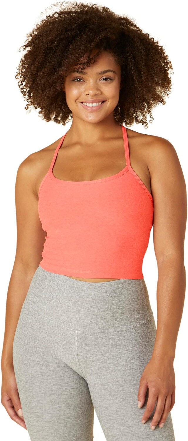 

Укороченная майка Spacedye Slim Racerback Beyond Yoga, цвет Electric Peach Heather