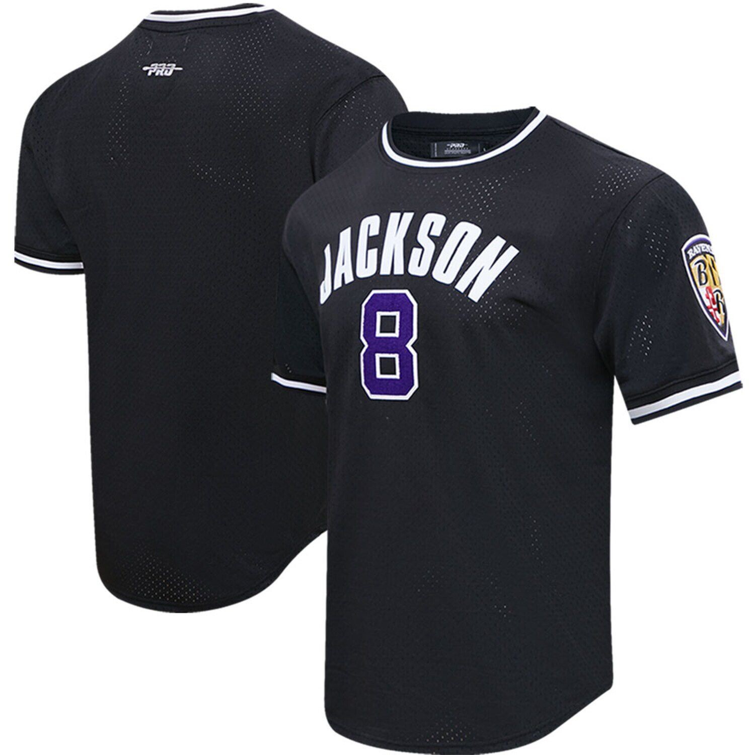 

Мужская футболка Pro Standard Lamar Jackson Black Baltimore Ravens с сеткой, имя и номер игрока, верх