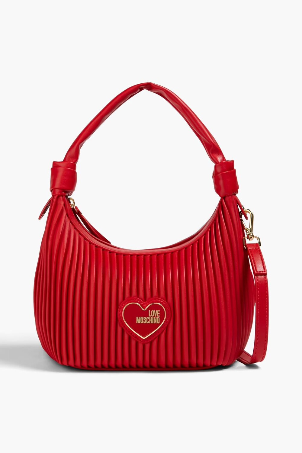 

Плиссированная сумка на плечо из искусственной фактурной кожи Love Moschino, красный
