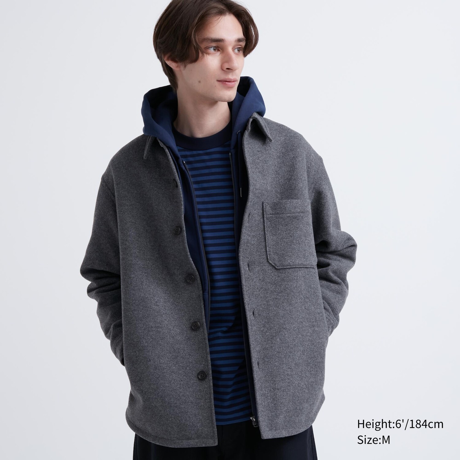 Куртка-рубашка Uniqlo, серый