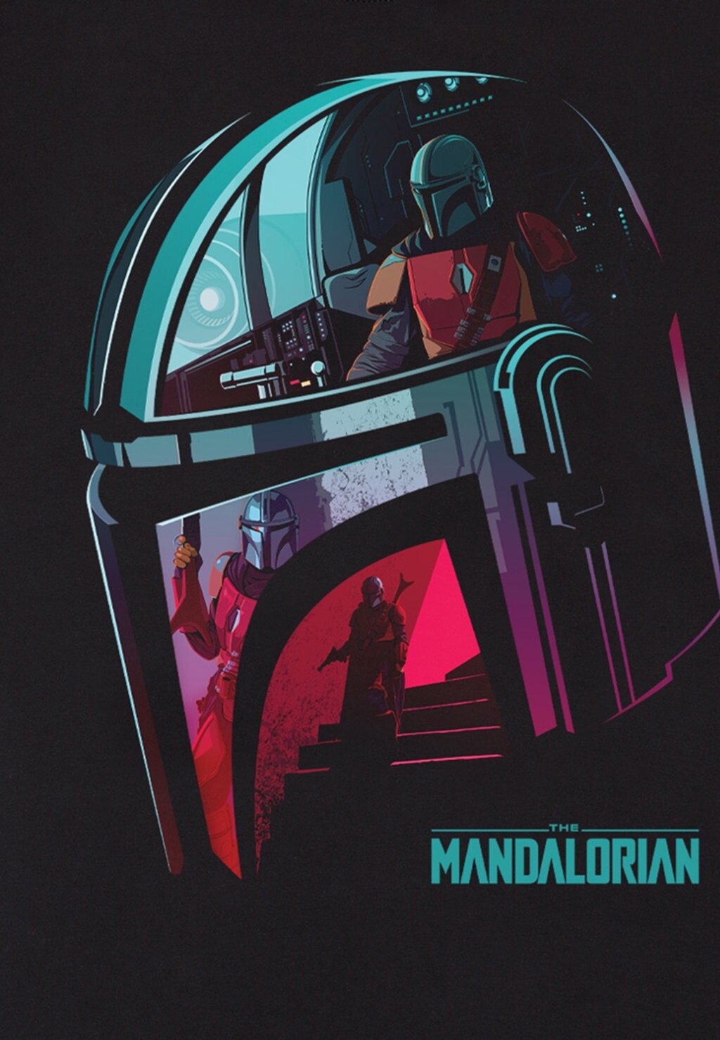 

Футболка с принтом STAR WARS MANDALORIAN HELMET REFLECTION Henry Tiger, черный