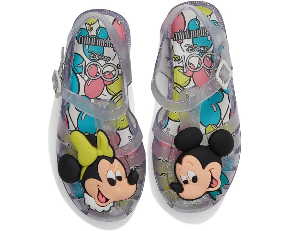 

Сандалии Mini Melissa Posses + Disn 100 INF, цвет Glitter Clear Silver
