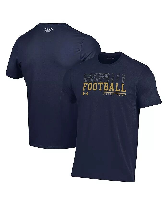 

Мужская темно-синяя футболка Notre Dame Fighting Irish 2024 Sideline Football Performance Under Armour, синий