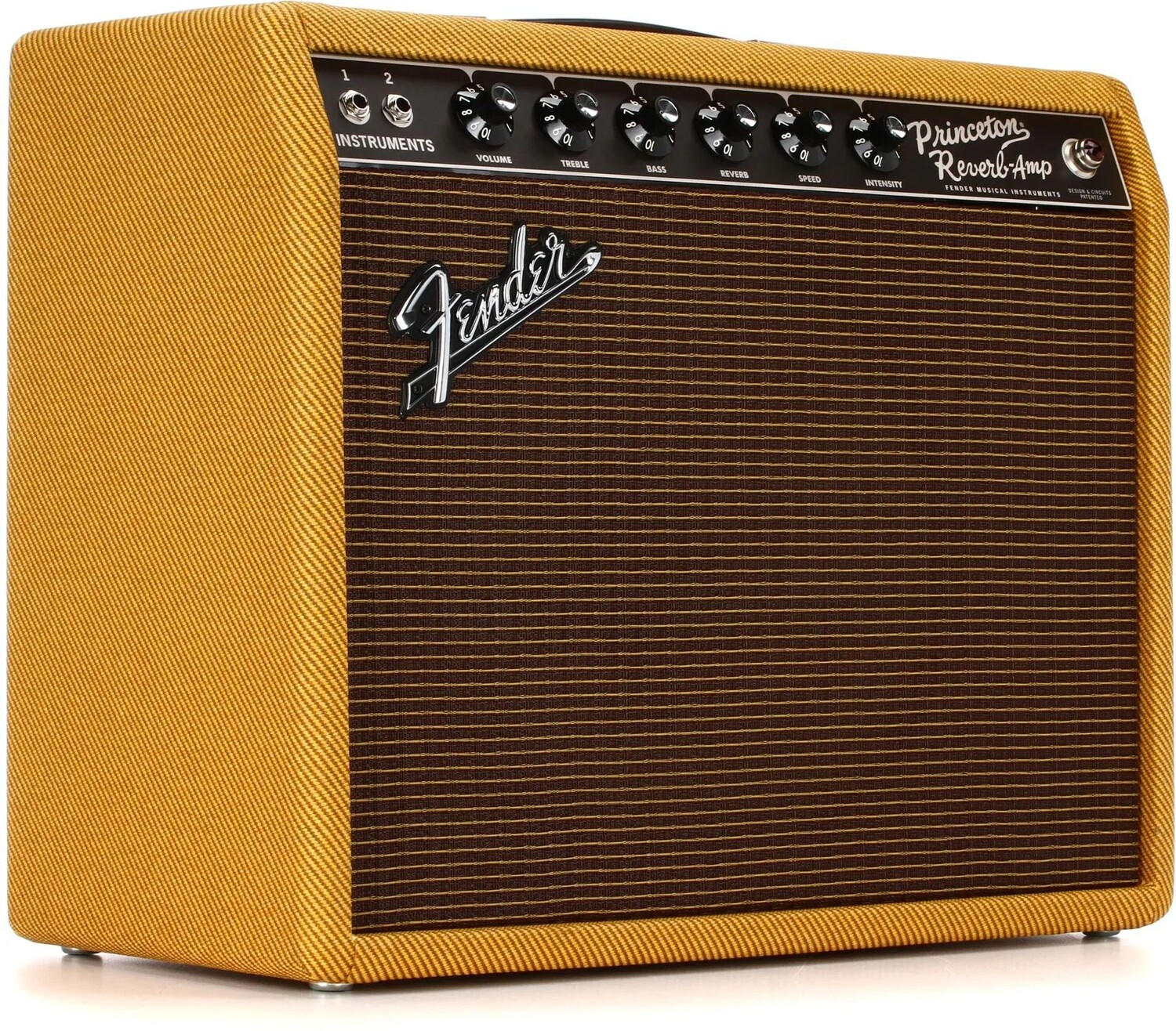 

Fender '65 Princeton Reverb: 1 x 12-дюймовый ламповый комбоусилитель мощностью 12 Вт — лакированный твид, эксклюзивно для Sweetwater