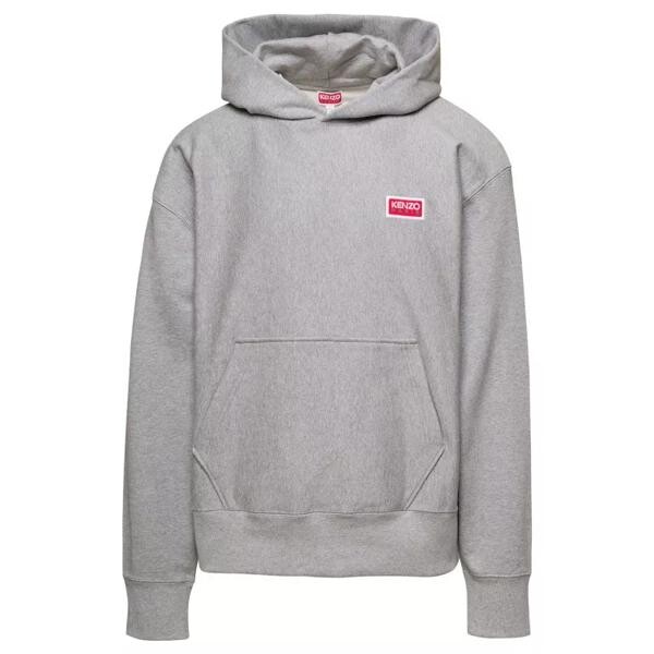 

Футболка hoodie with logo print at the front and back Kenzo, серый
