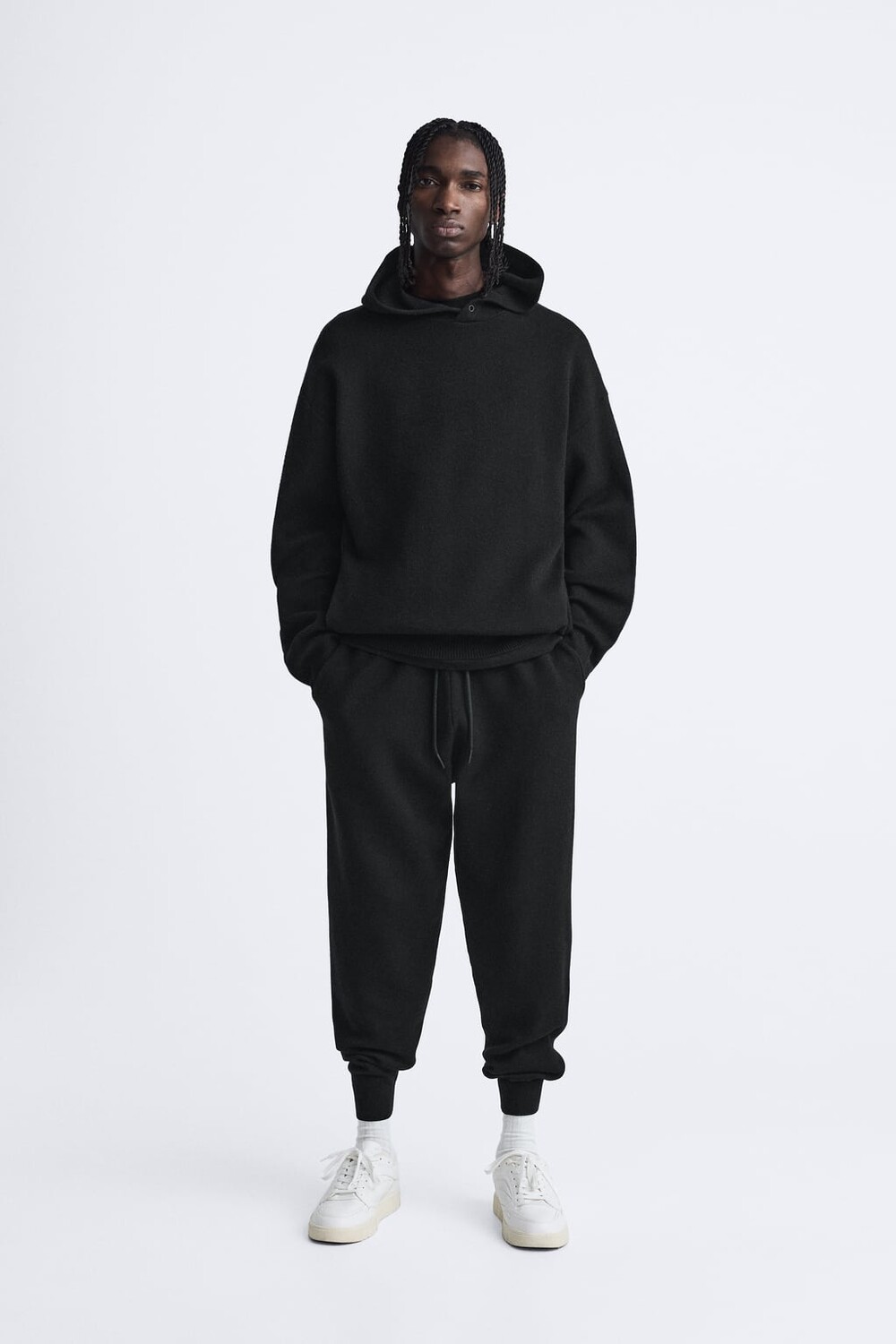 

Трикотажные спортивные брюки ZARA, черный