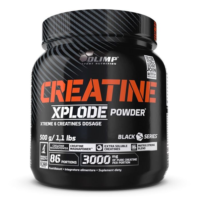 creatine hcl 100 caps Протеиновая добавка Olimp Creatine Xplode Powder Pomarańcza, 500 гр