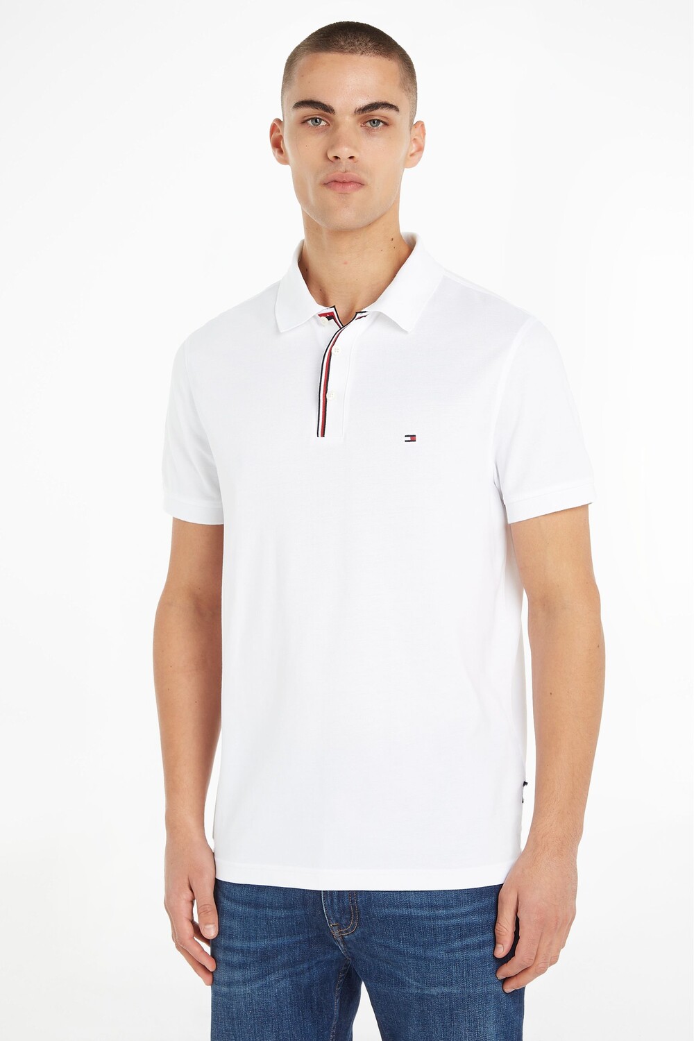 

Рубашка-поло с декоративной складкой Tommy Hilfiger, белый