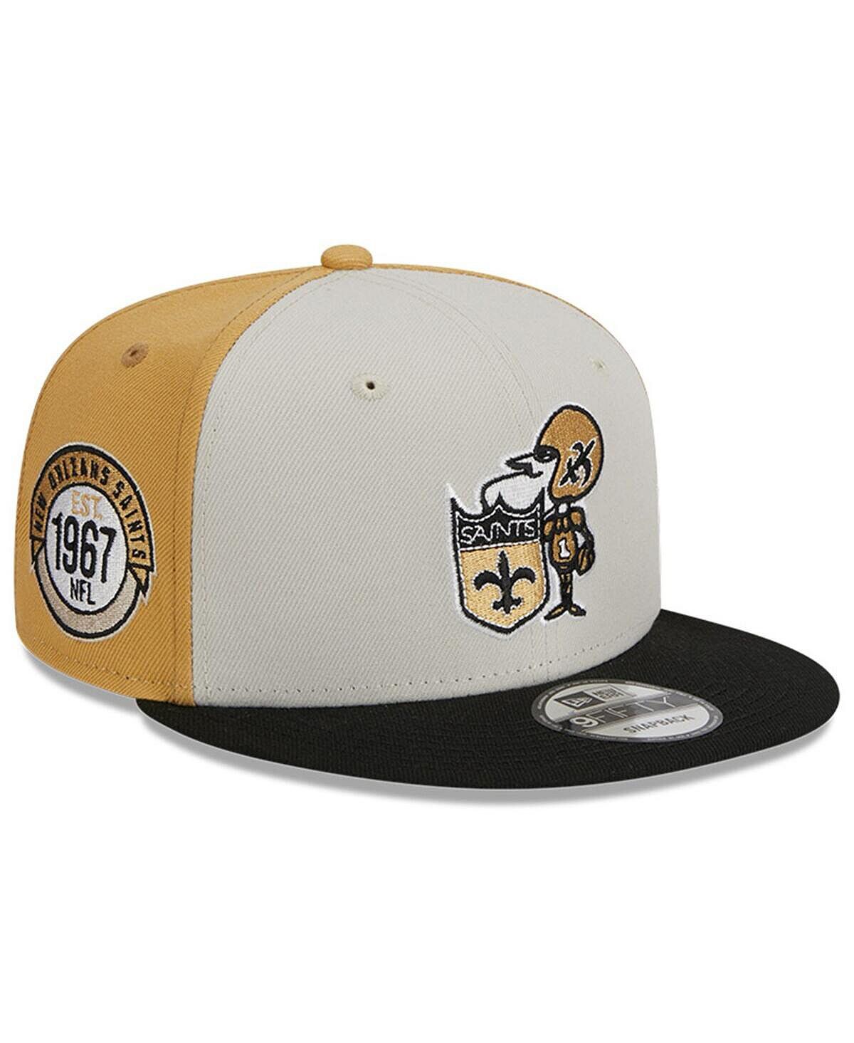 

Мужская кремовая черная кепка New Orleans Saints 2023 Sideline Historic 9FIFTY Snapback New Era