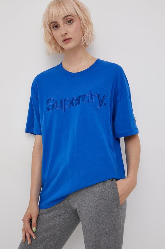 

Хлопковая футболка Superdry, синий