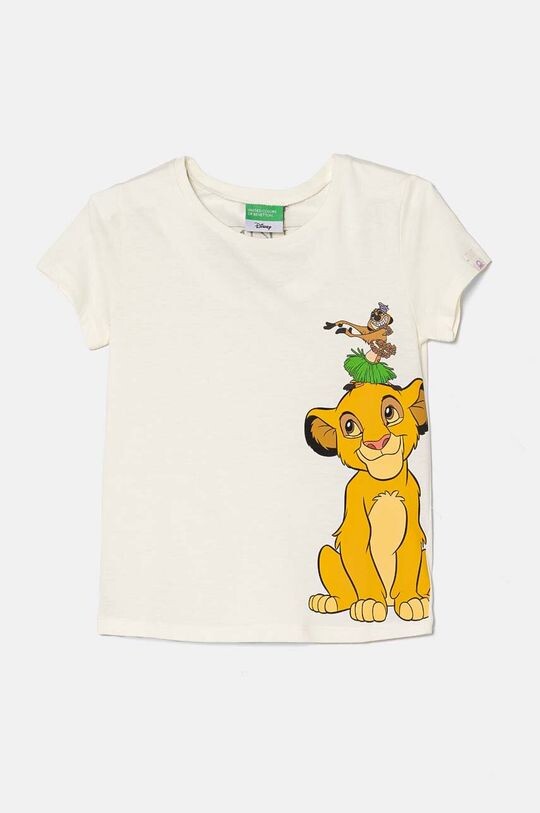 

Детская хлопковая футболка United Colors of Benetton, бежевый