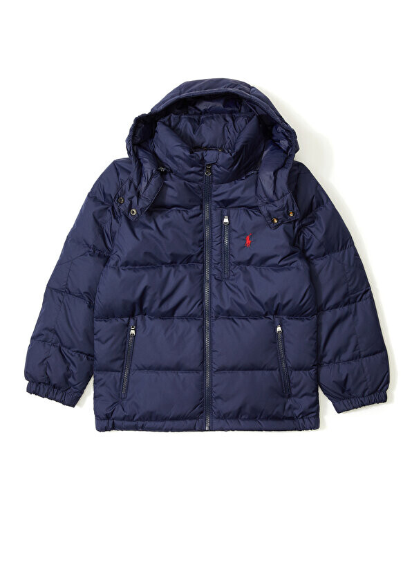 

Стеганая куртка для мальчика темно-синего цвета с капюшоном Polo Ralph Lauren