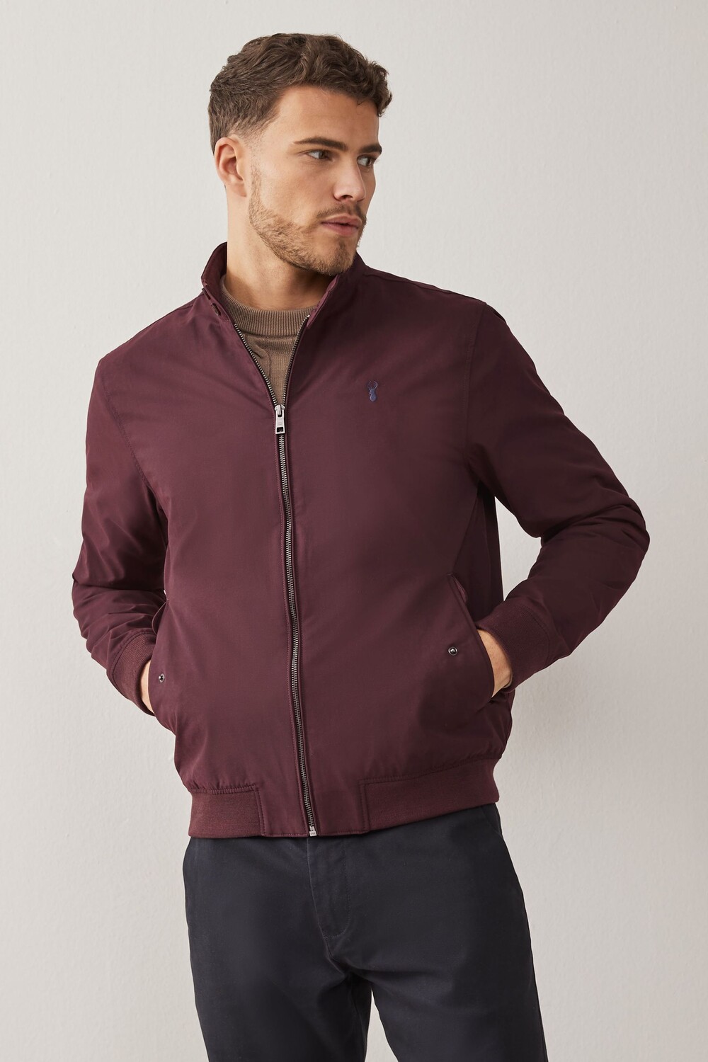 

Водонепроницаемая куртка Harrington на клетчатой подкладке Next, красный