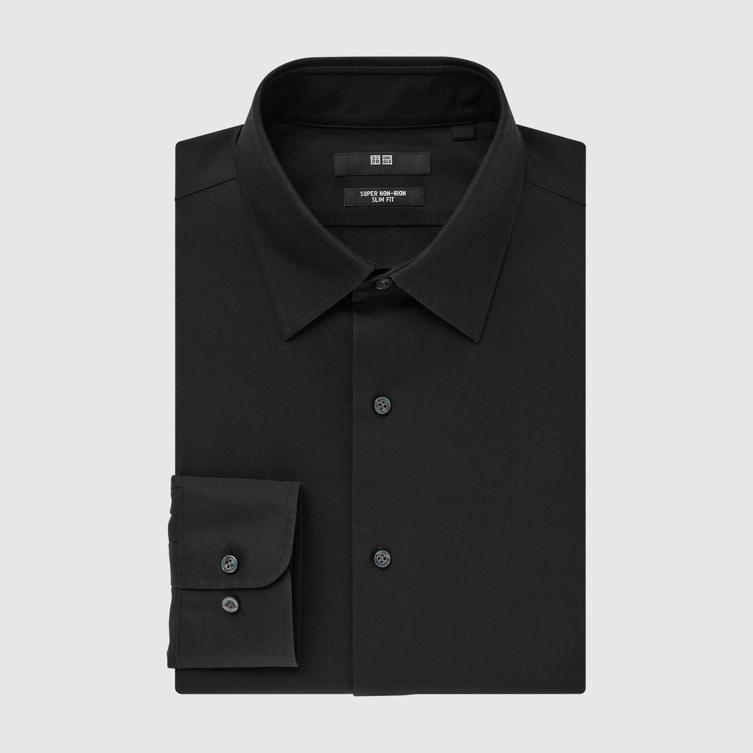 

Рубашка UNIQLO Super Non-iron Slim Fit, черный