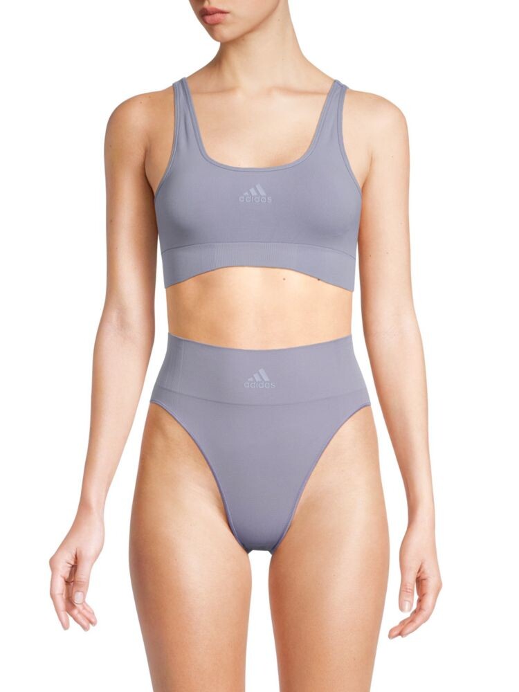 

Спортивный бюстгальтер с овальным вырезом Adidas, цвет Silver Violet