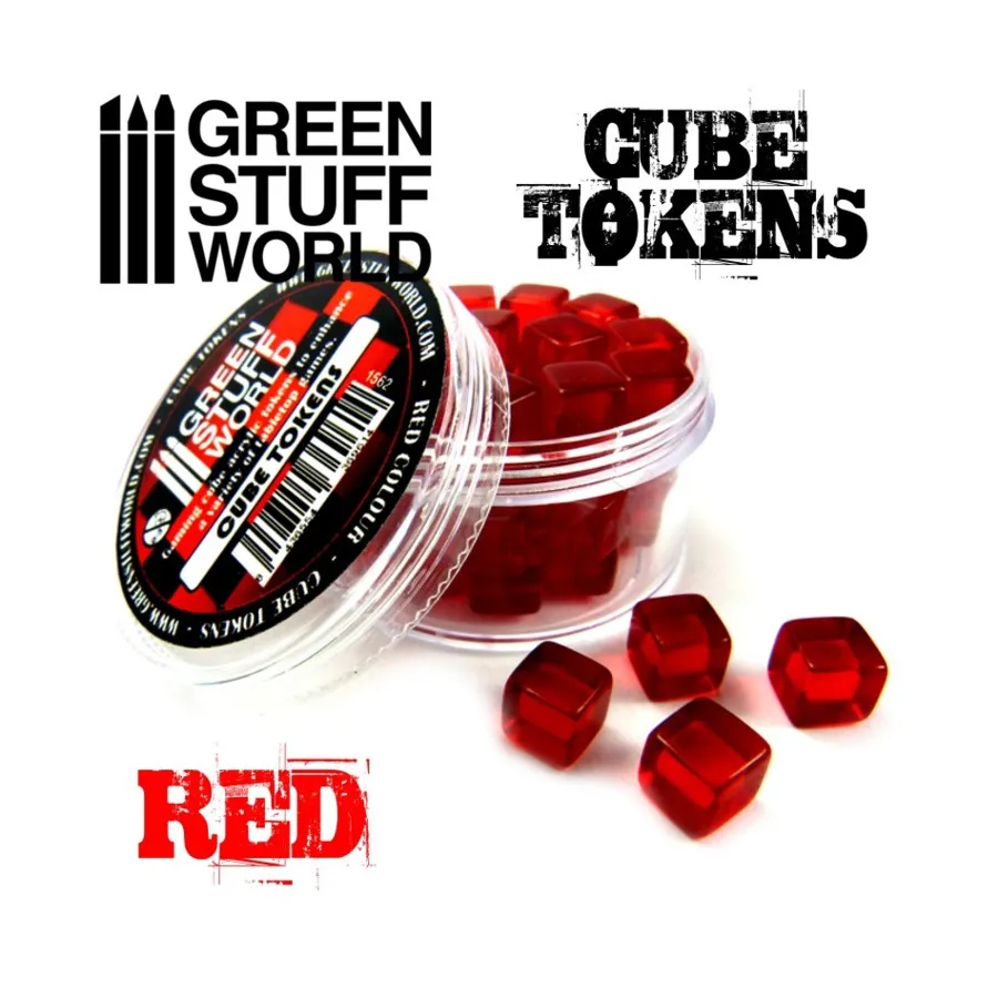 

Жетоны куба — красные, Accessories - Tokens, Markers & Pawns (Green Stuff World)