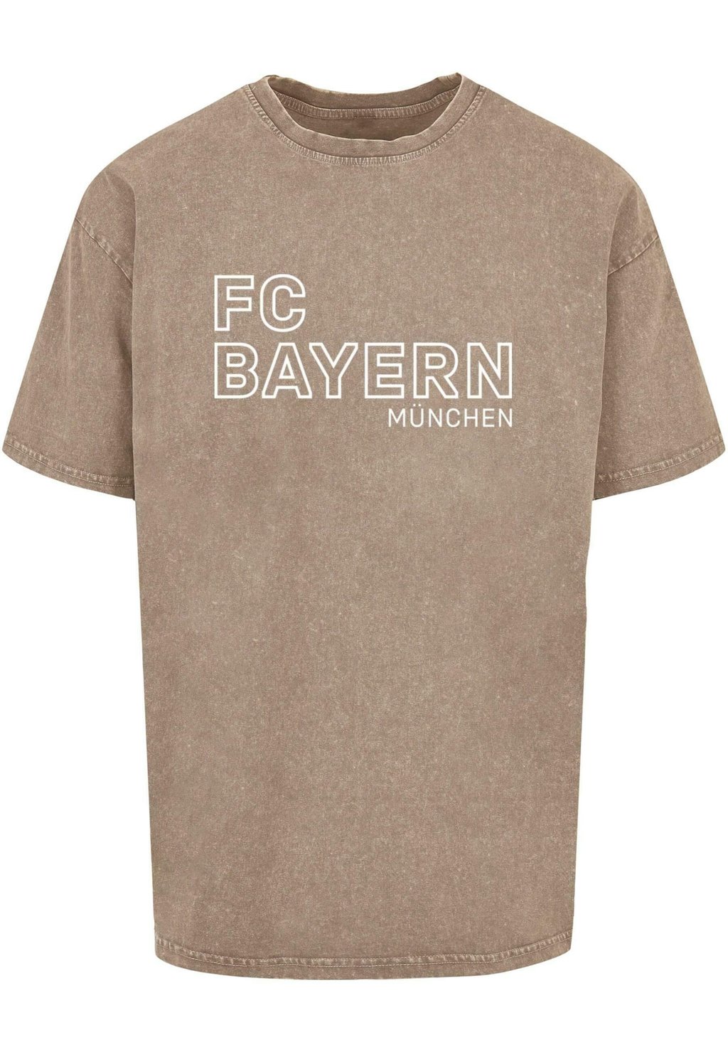 Футболка с принтом LOGO VERTICAL ACID WASHED HEAVY FC Bayern München, цвет darkkhaki