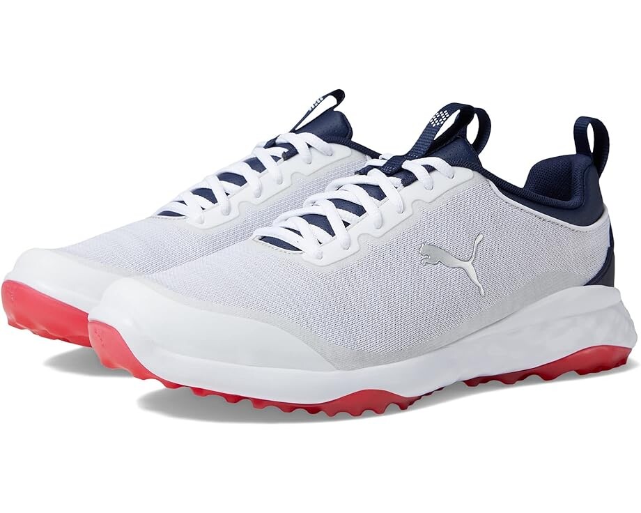 

Кроссовки Puma Fusion Pro Golf Shoes, цвет Puma White/Puma Navy/For All Time Red