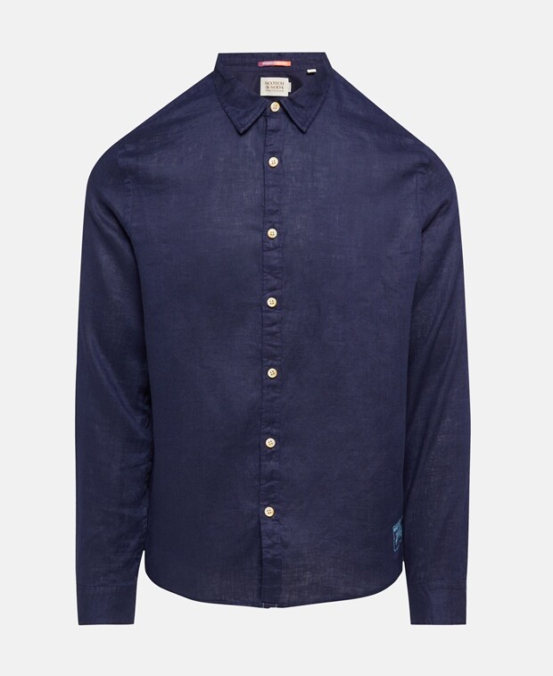 

Льняная рубашка Scotch & Soda, темно-синий