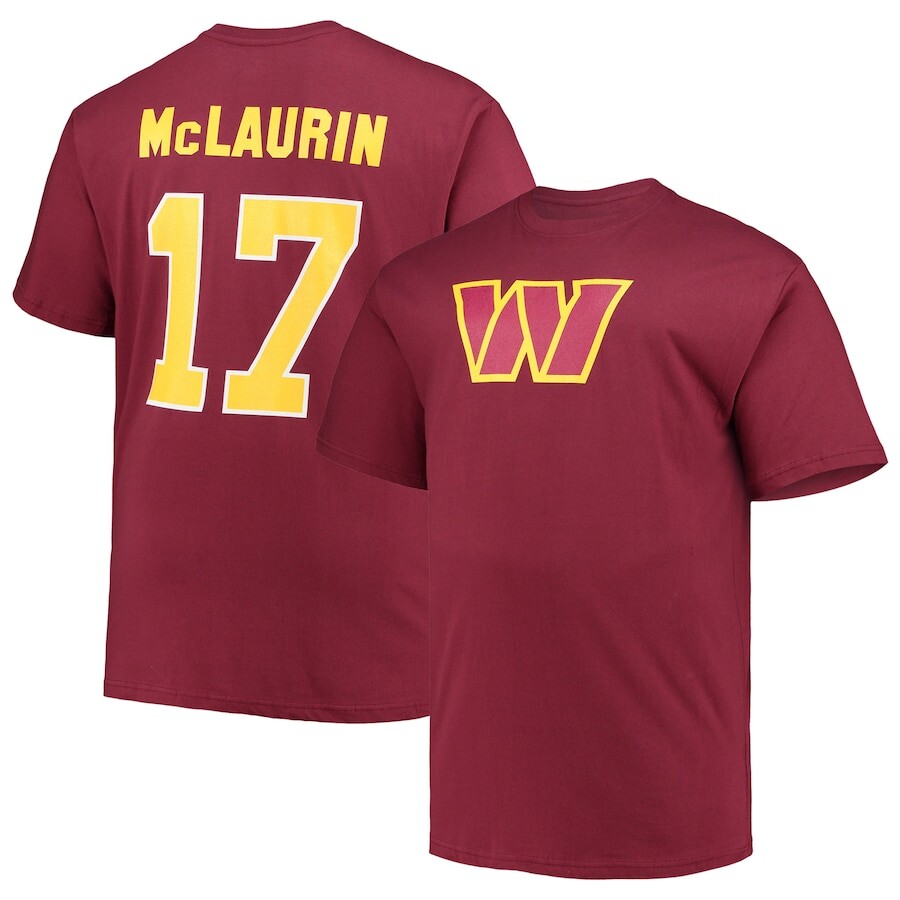 

Футболка с именем и номером Fanatics Branded Washington Commanders, бордовый