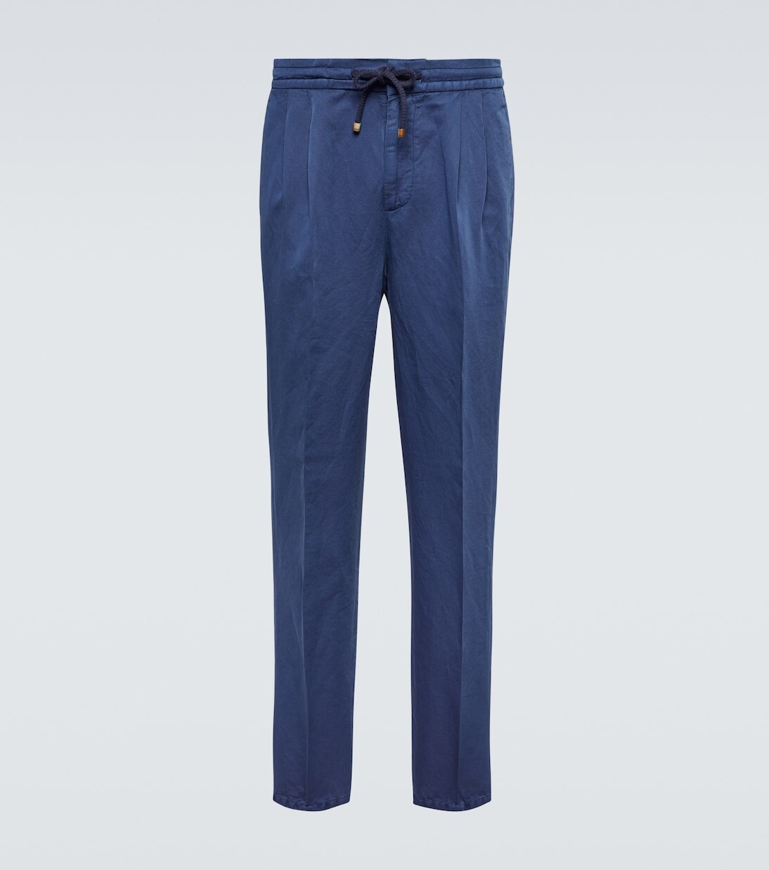 

Брюки из льна и хлопка Brunello Cucinelli, синий
