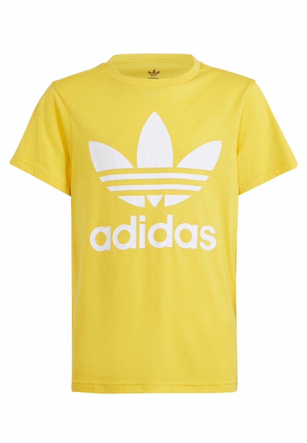 

Футболка с принтом adidas Originals, яркое золото Trefoil Tee