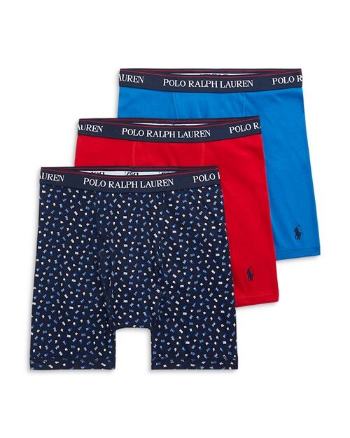 

Хлопковые трусы-боксеры классического кроя, 3 шт. Polo Ralph Lauren, цвет Multi