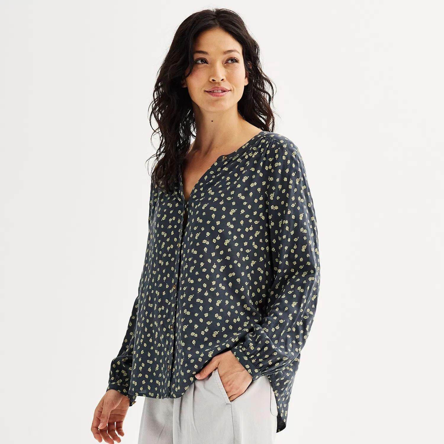 

Женский топ на пуговицах Sonoma Goods For Life Petite Femme Sonoma Goods For Life