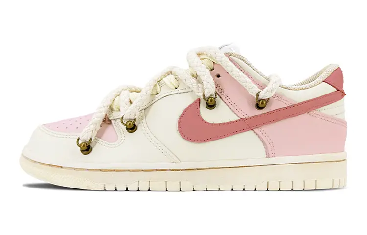 

Кроссовки для скейтбординга Dunk женские с низким верхом розовые/белые Nike