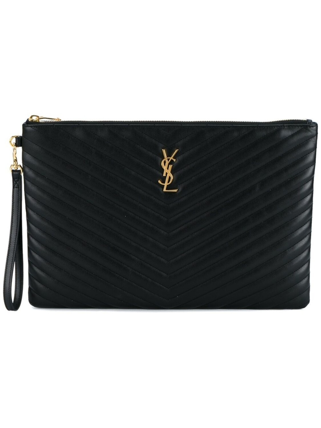 

Saint Laurent большой стеганый клатч, черный
