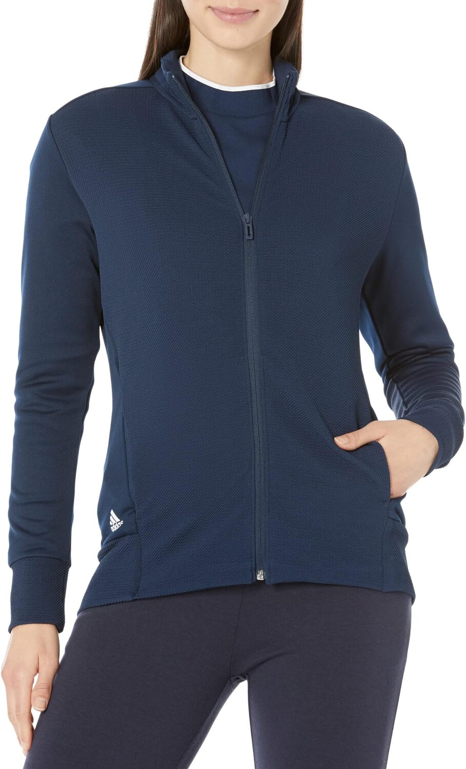 

Куртка Textured Full Zip Jacket adidas, цвет Collegiate Navy